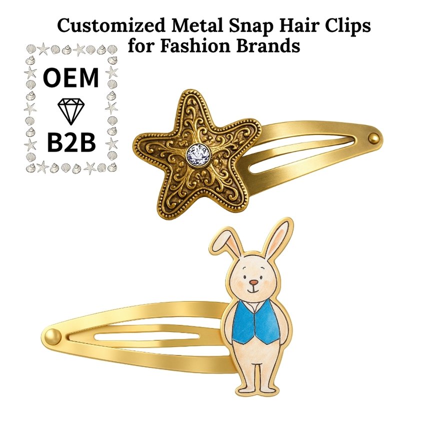 Custom Metal Snap Hair Clips